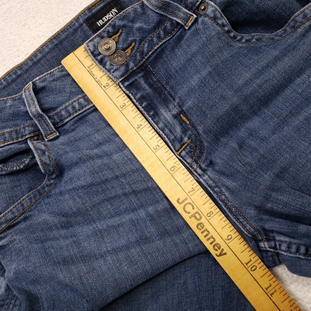 Hudson Jeans Signature Midrise Bootcut Women 32 Blue Denim Flap Pocket Stretch - Picture 7 of 12